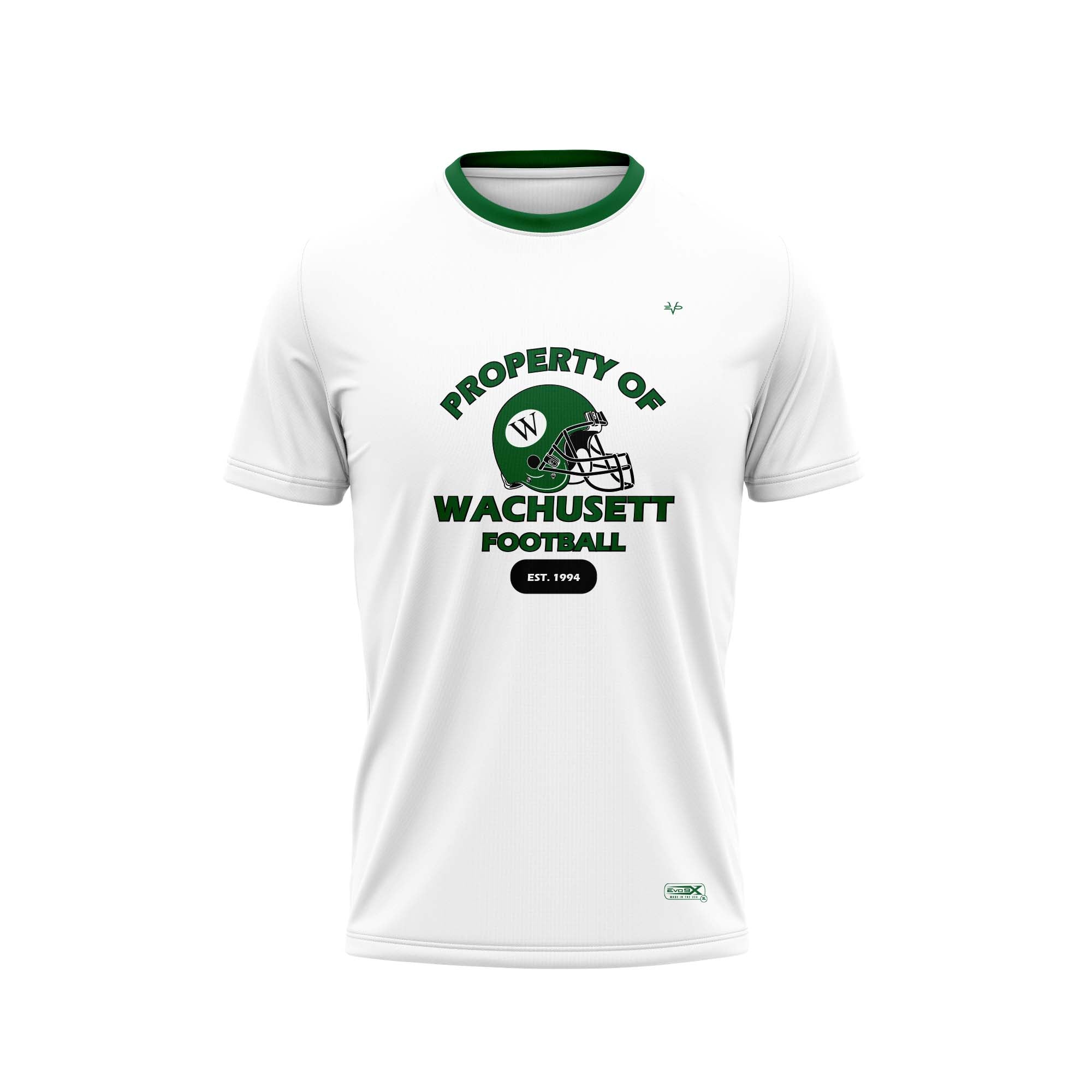 WACHUSETT FOOTBALL Crew Shirt White