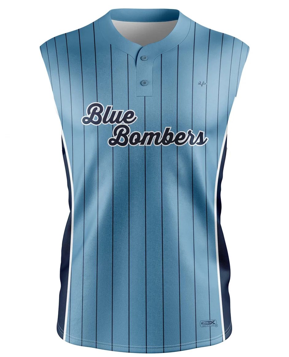 BLUE BOMBERS WOMEN 2 BUTTON SLEEVELESS JERSEY - CAROLINA