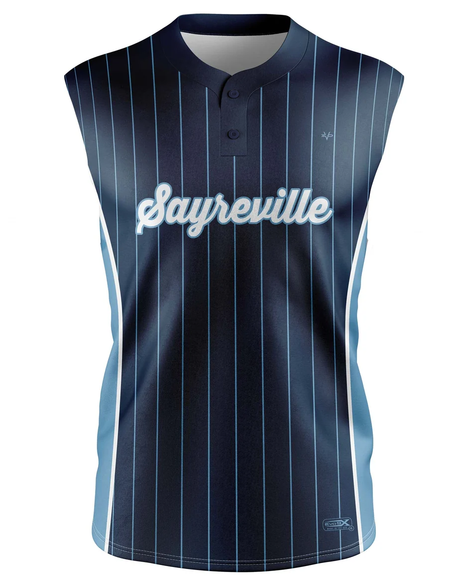 BLUE BOMBERS WOMEN 2 BUTTON SLEEVELESS JERSEY - NAVY
