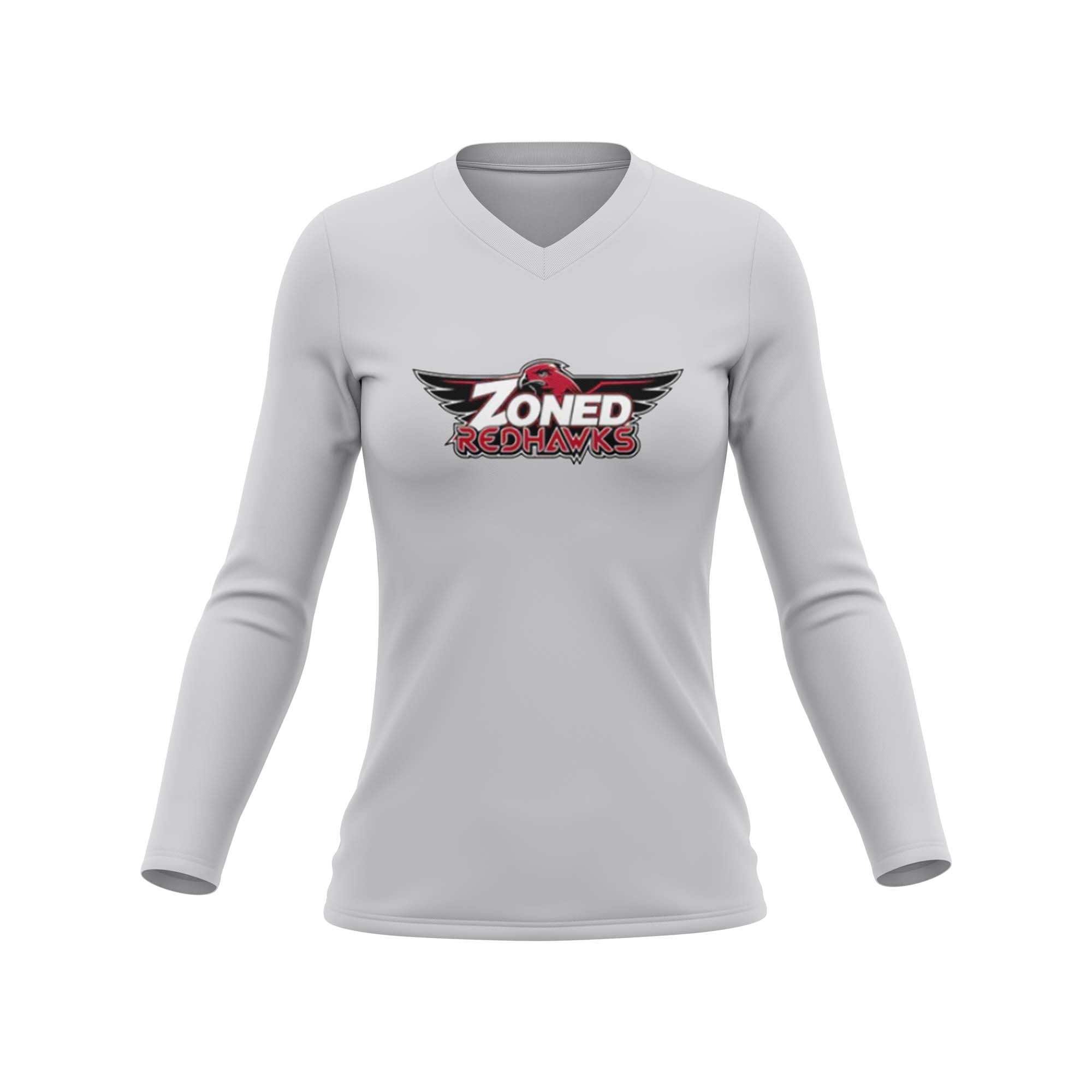 ZONED REDHAWKS Gray Semi Sublimated Long Sleeve - Women