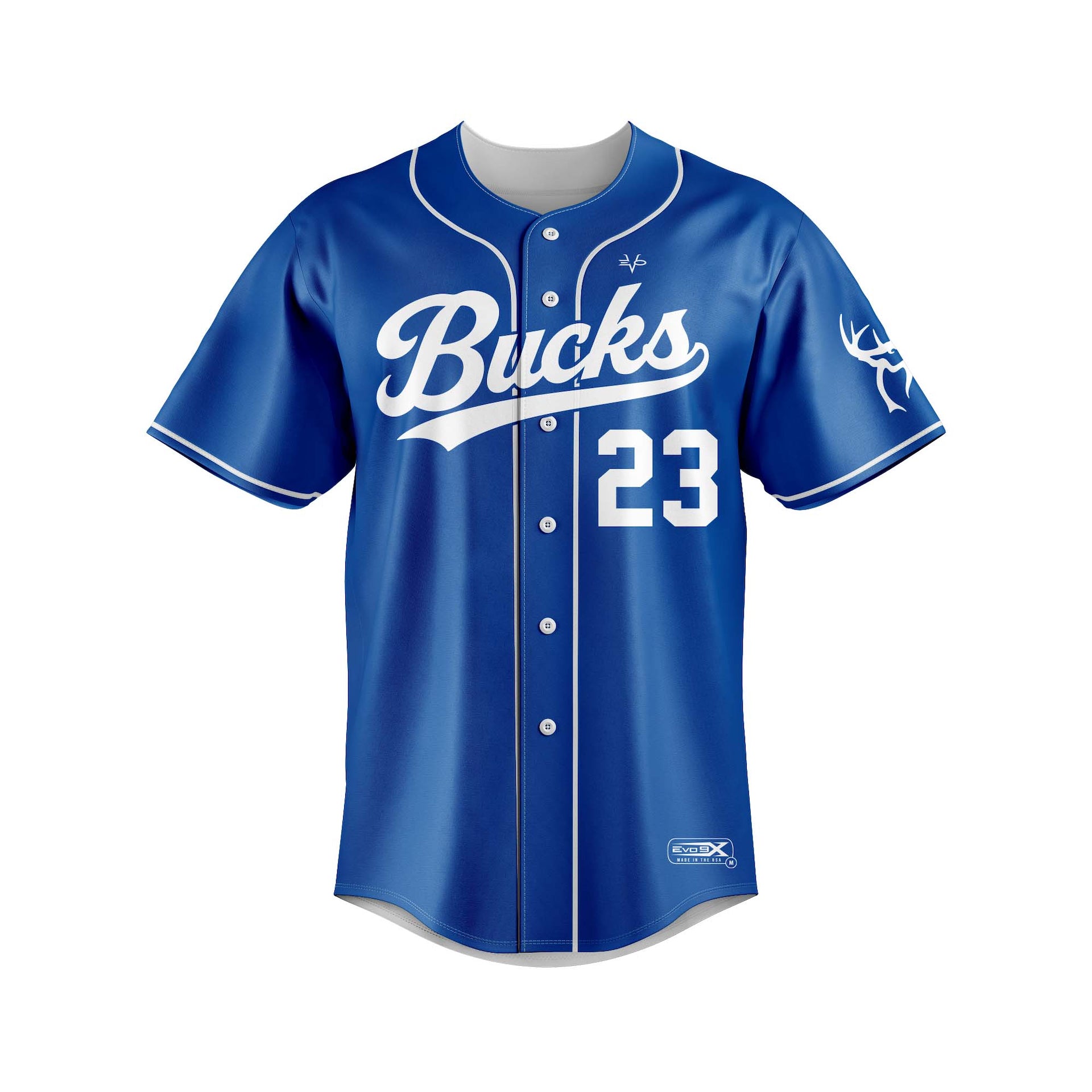 BUCKS BASEBALL ROYAL BLUE FULL BUTTON JERSEYS