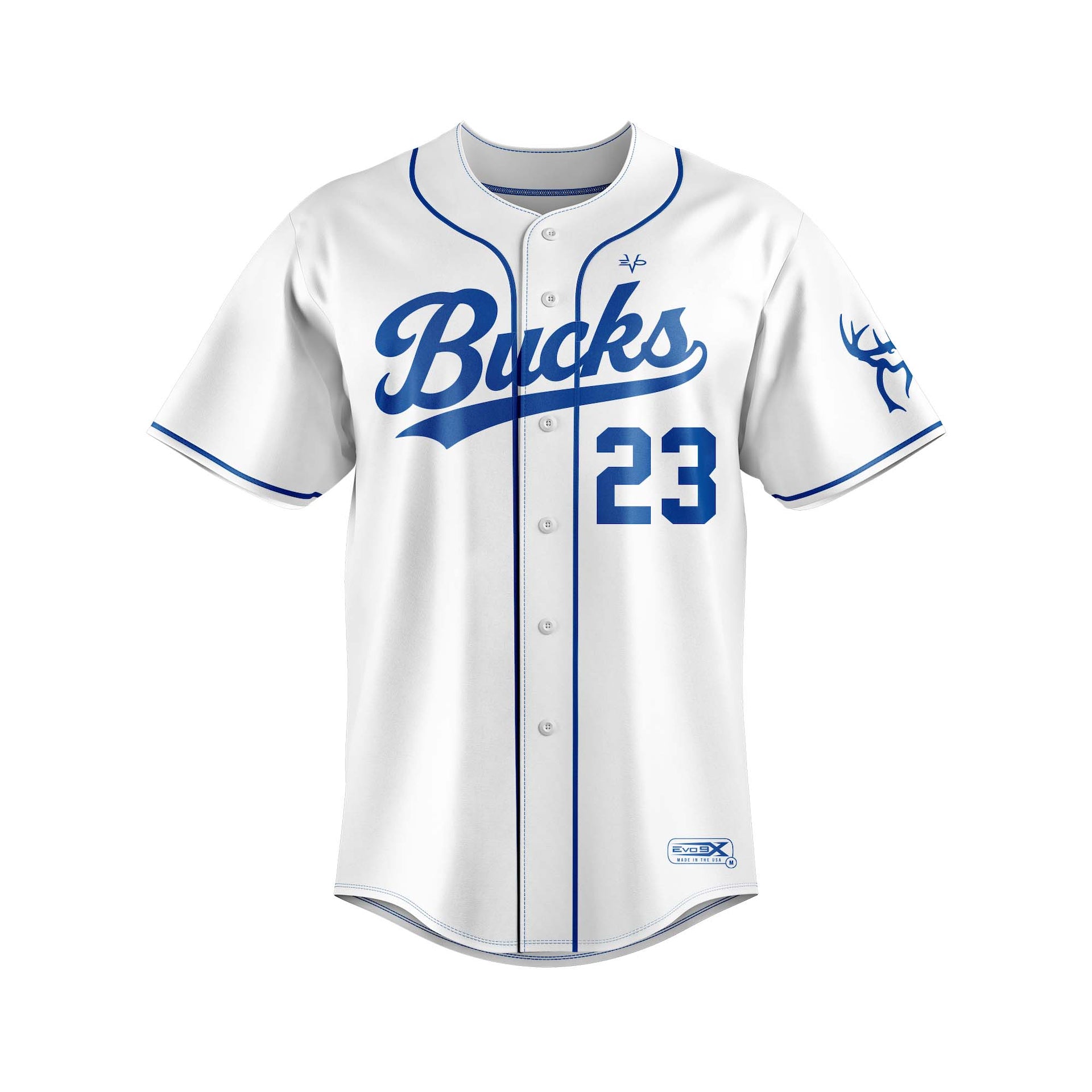 BUCKS BASEBALL WHITE FULL BUTTON JERSEYS