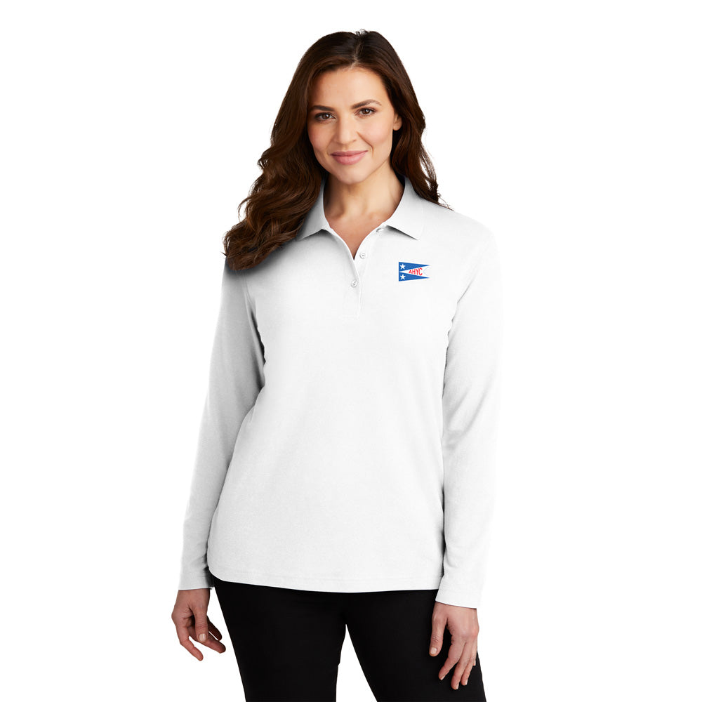 AHYC PORT AUTHORITY SILK TOUCH LONG SLEEVE POLO WOMAN