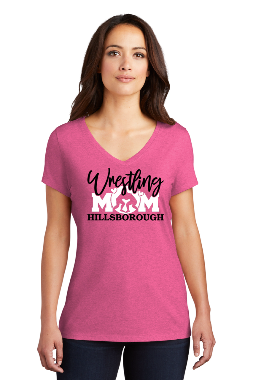 HILLSBOROUGH WRESTLING CLUB Women’s Tri-Blend T-Shirt Pink Frost
