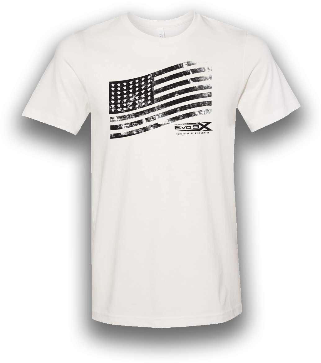 Evo9x Flag Distressed V2 Semi Sublimated Shirt White