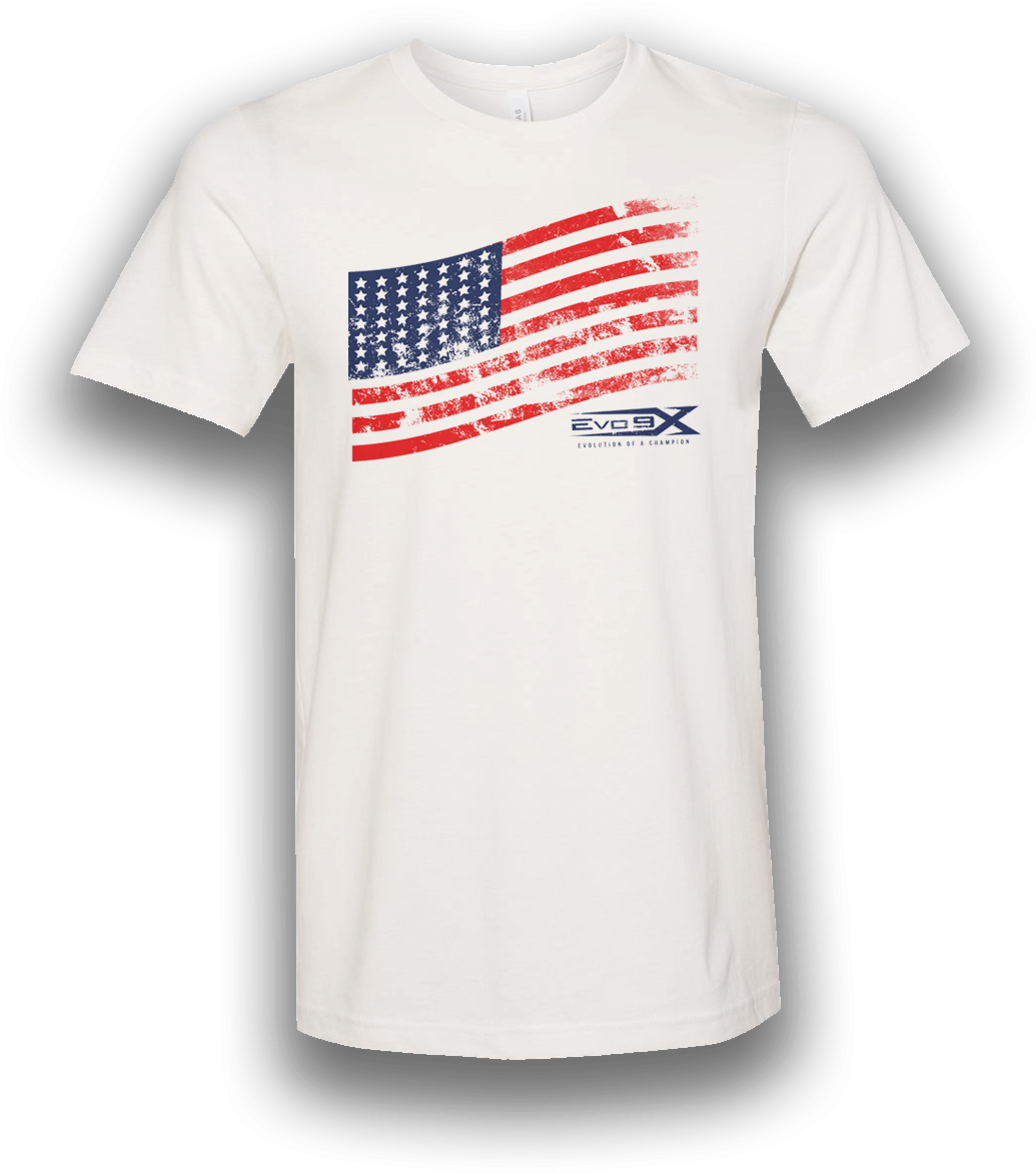 Evo9x Flag Distressed V1 Semi Sublimated Shirt White