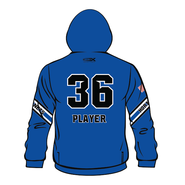 Blue Sublimated Hoodie back