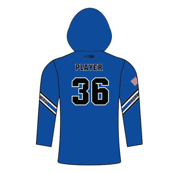 Blue Sublimated Lightweight Hoodie back