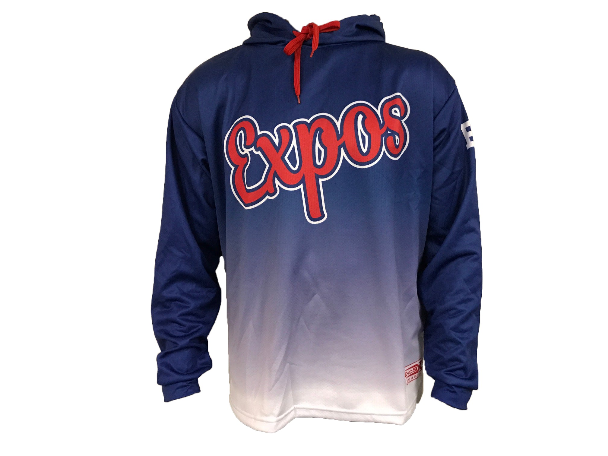 EXPOS Baseball Sublimated Hoodie Red/Blue