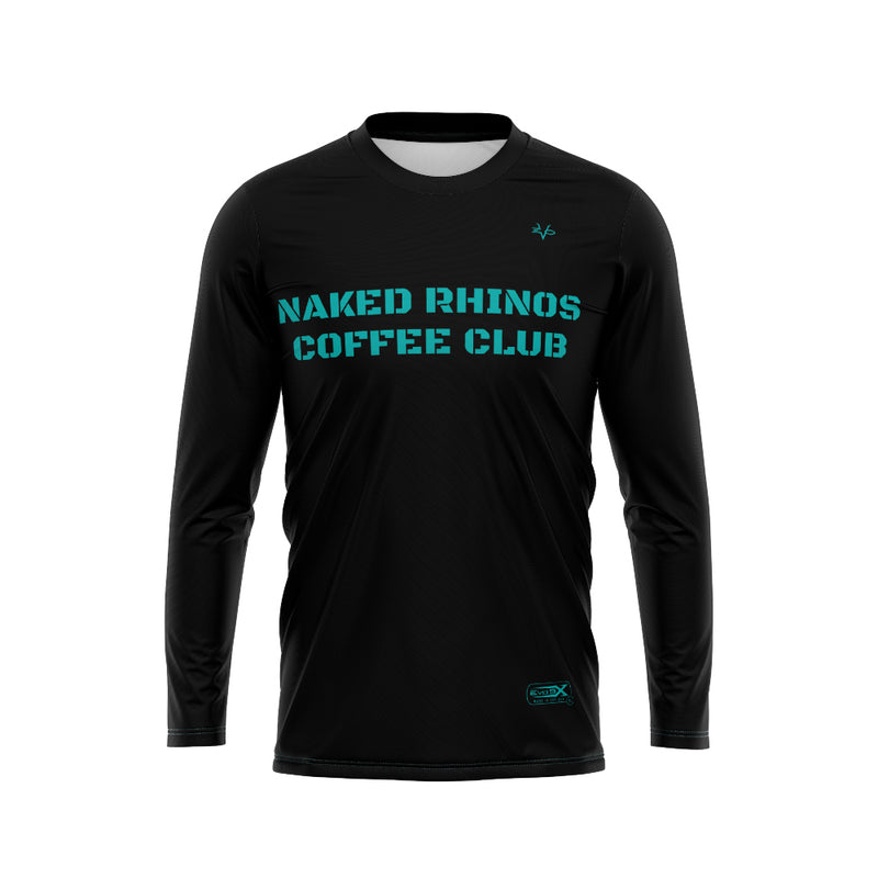 Naked Rhinos Coffee Club Long Sleeve Crew Neck Jersey Black