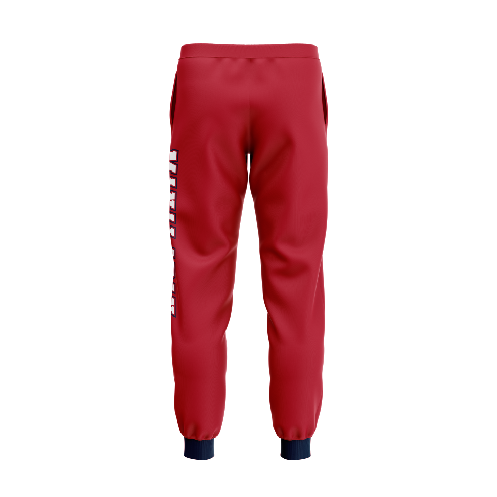 Wrestling Sublimated Red Joggers with Pockets Back
