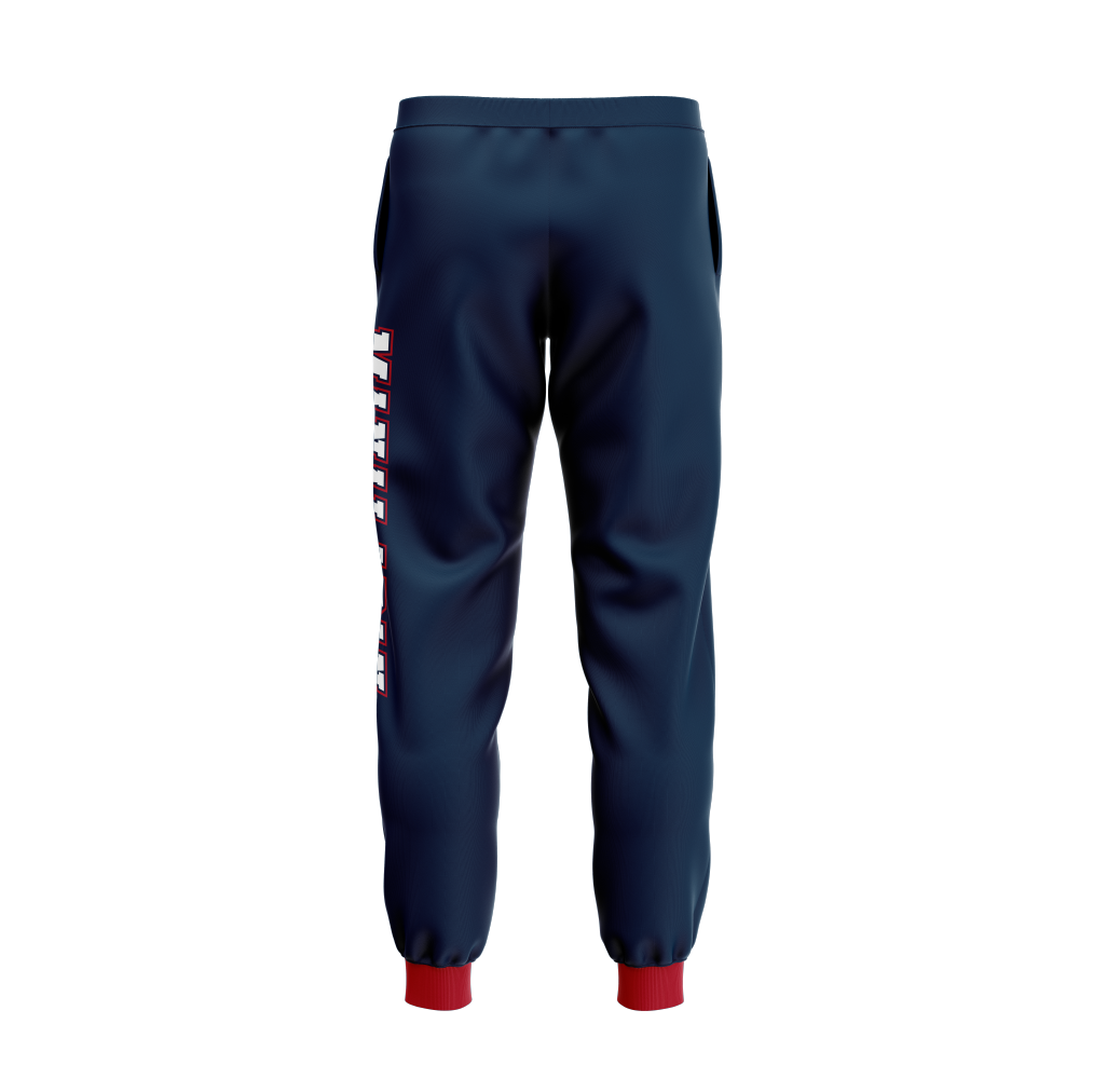 Wrestling Sublimated Navy Joggers with Pockets Back