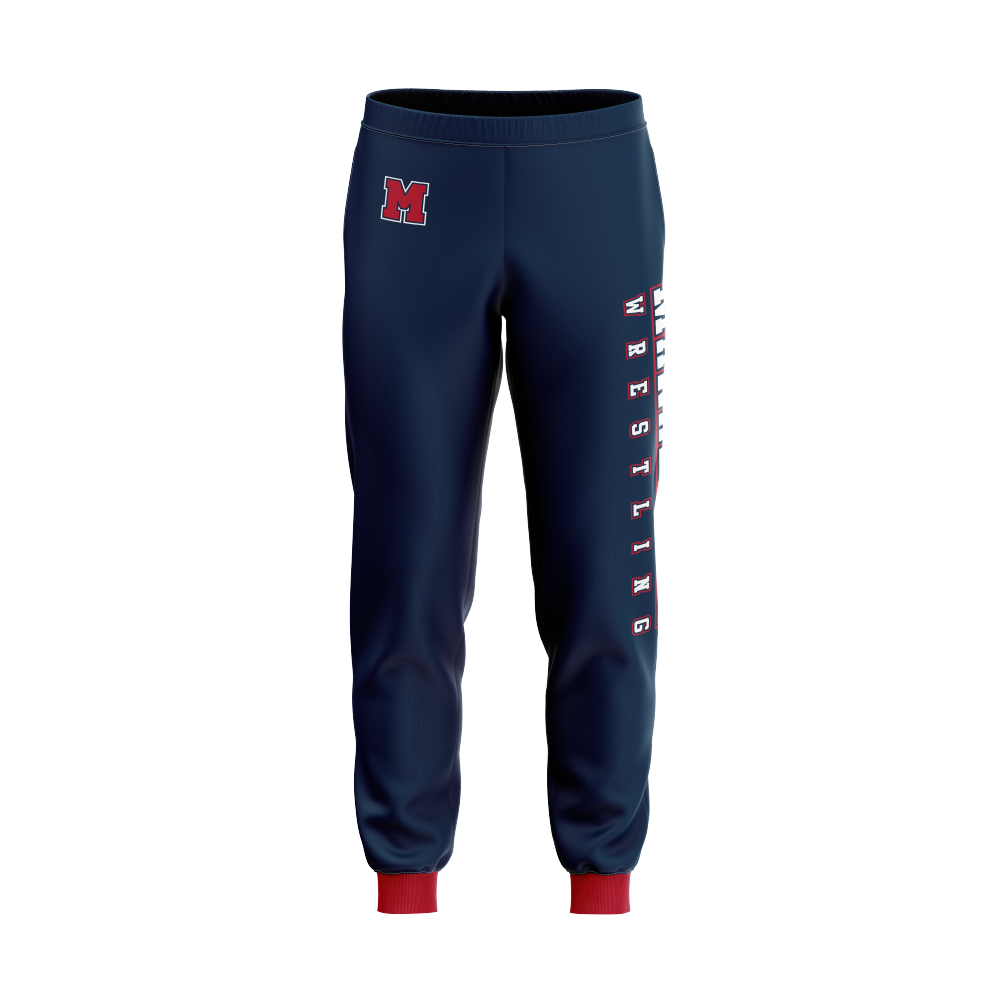 Wrestling Sublimated Navy Joggers with Pockets