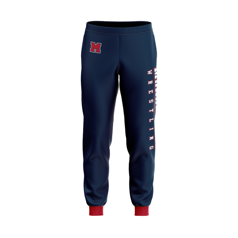 Wrestling Sublimated Navy Joggers with Pockets