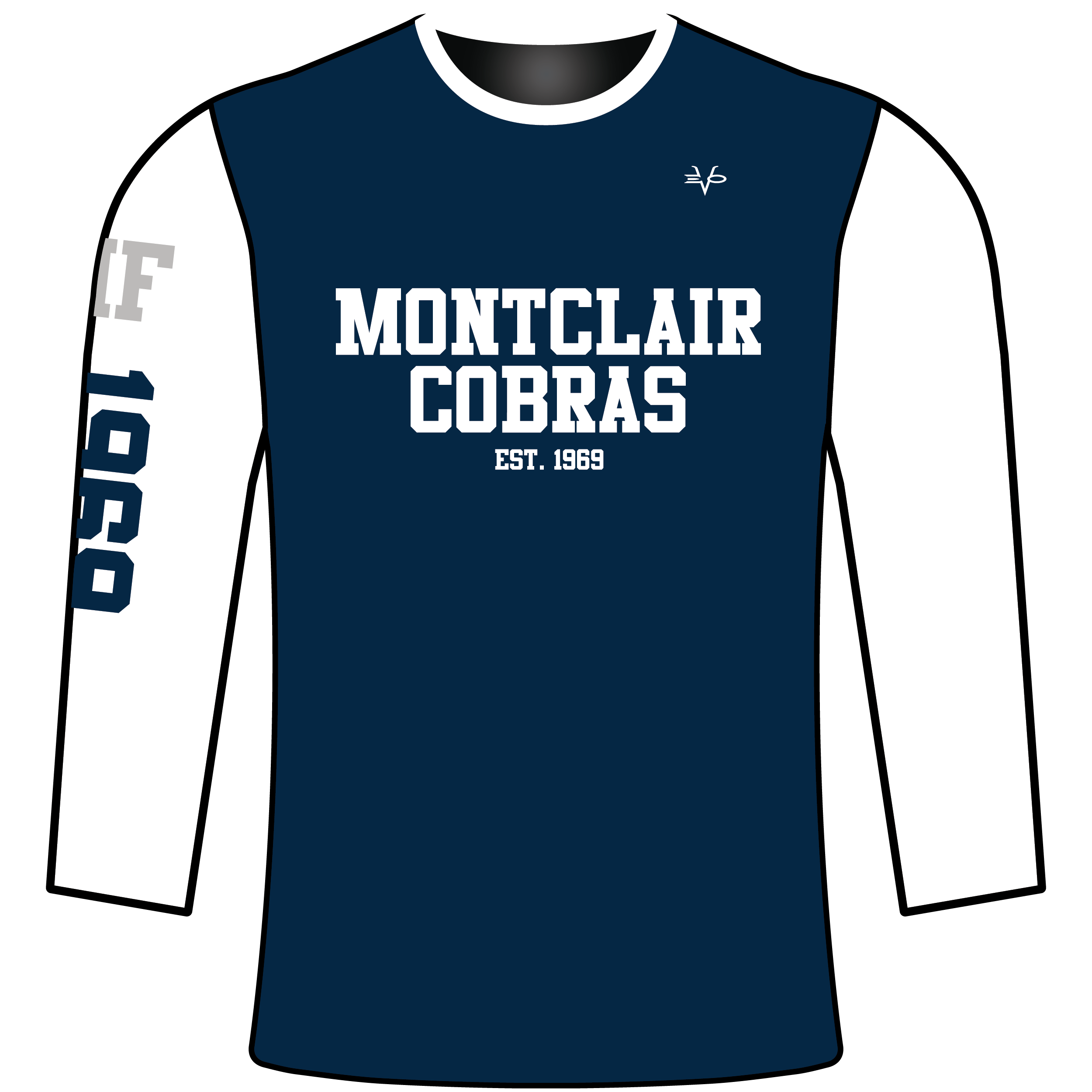Sublimated Long Sleeve Blue Compression Jersey