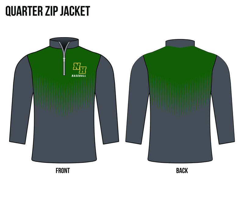 Quarter Zip Pullover - Grey/Green