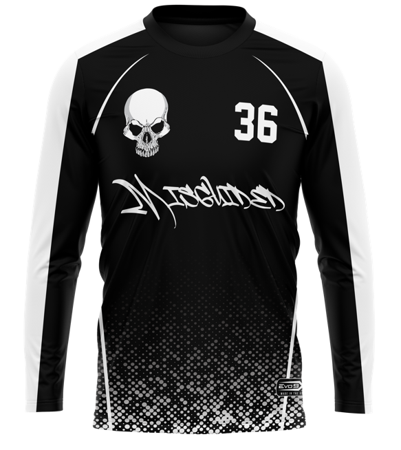 " MISGUIDED " Paintball Sublimated Long Sleeve Jersey Black