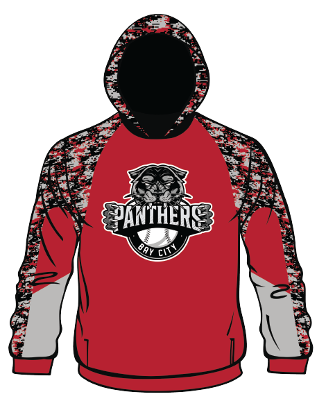 Sublimated Baseball Red Hoodie