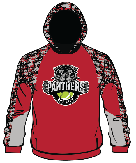 Sublimated Softball Red Hoodie