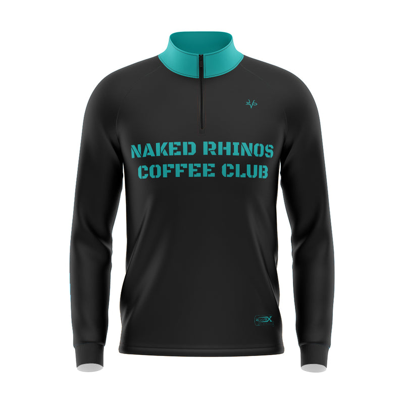 Naked Rhinos Coffee Club Quarter Zip Jacket Black