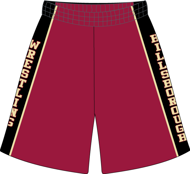 WRESTLING CLUB Sublimated Shorts Cardinal