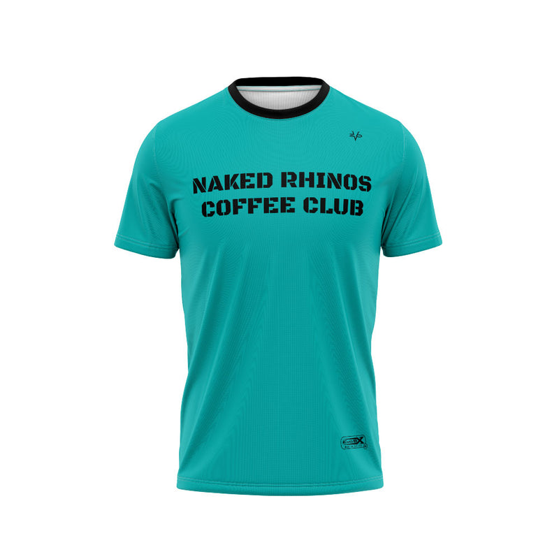 Naked Rhinos Coffee Club Short Sleeve Crew Neck Jersey Teal