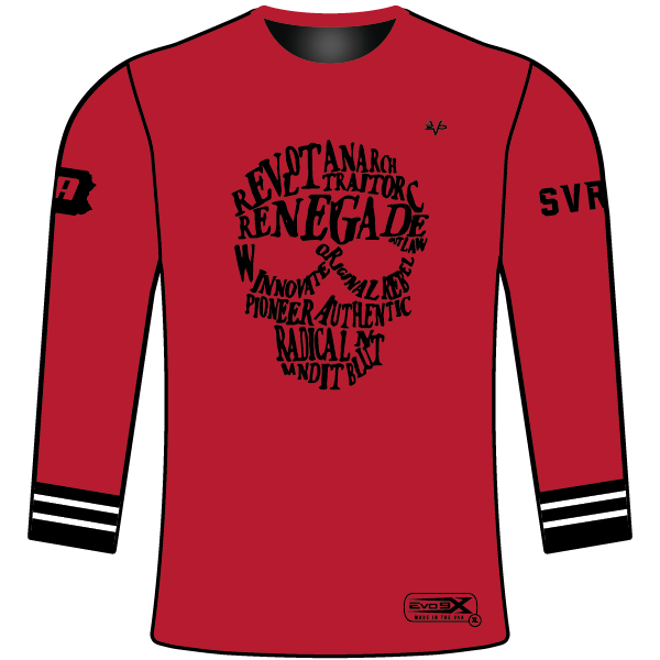 WRESTLING Sublimated Long Sleeve Red Jersey