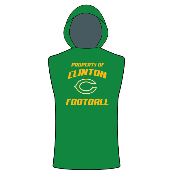  Football Sublimated Sleeveless Compression Hoodie