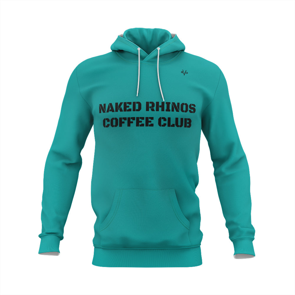 Naked Rhinos Coffee Club Teal Hoodie