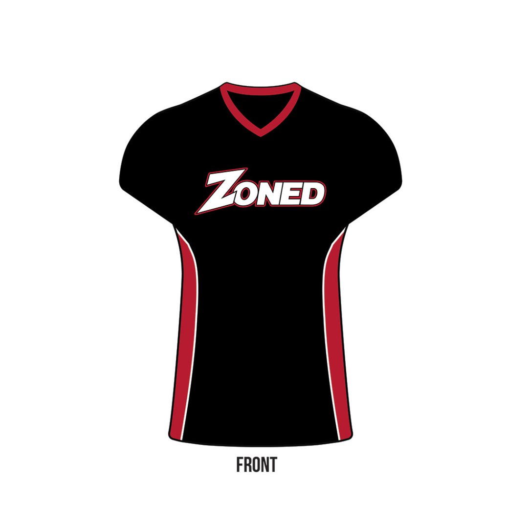ZONED REDHAWKS 'ZONED' Women's Cap Sleeve Shirt