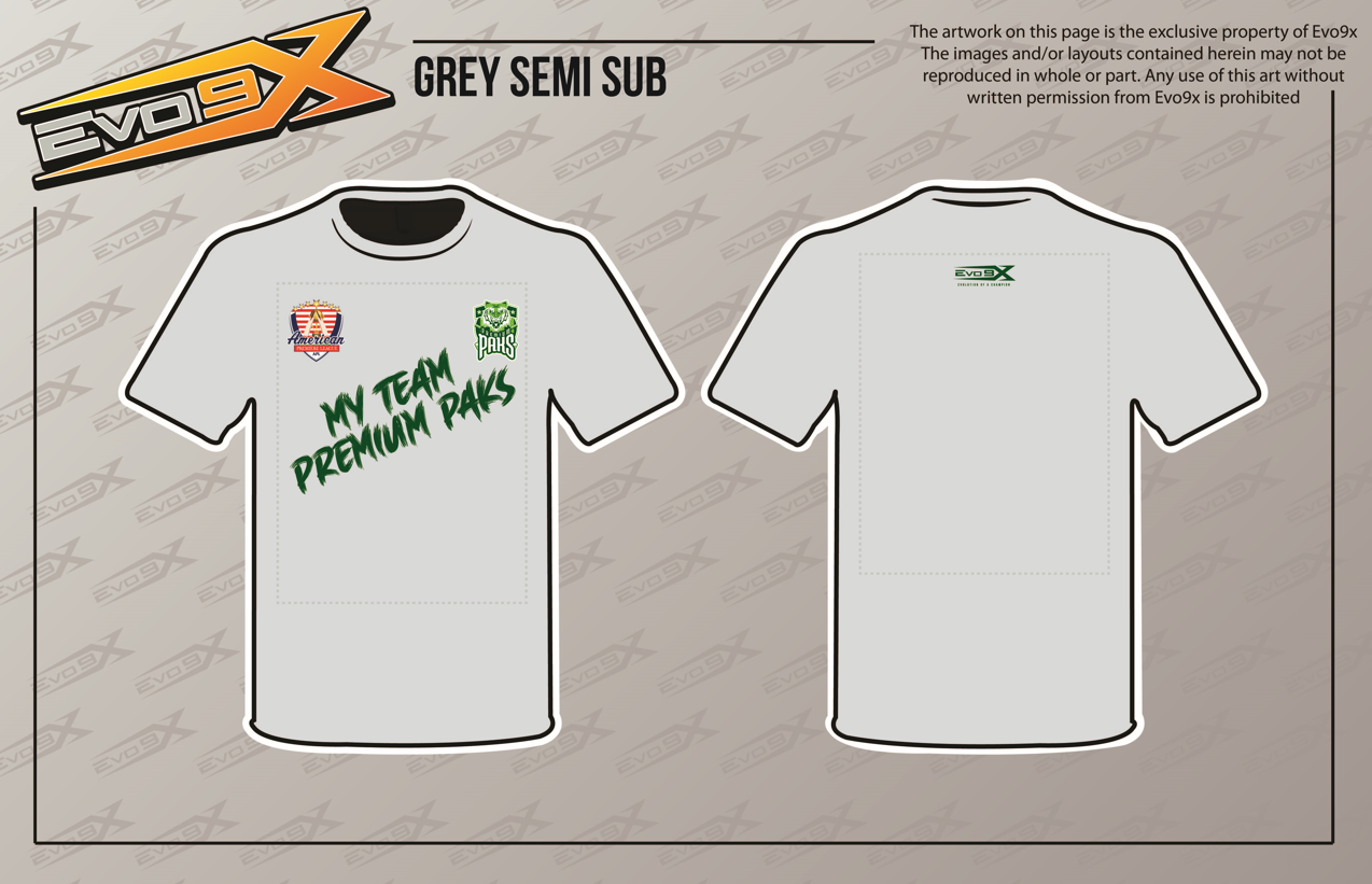 MY TEAM PREMIUM PAKS Semi Sublimated Shirt Gray (Design-1)