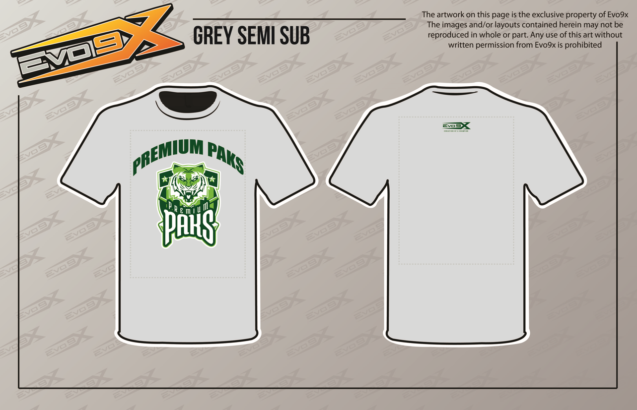 PREMIUM PAKS Semi Sublimated Shirt Gray (Design-2)