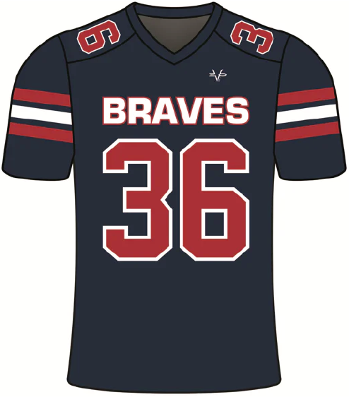 EVO9XSTORE Manalapan Braves Football Sublimated Fan Jersey White Youth Small