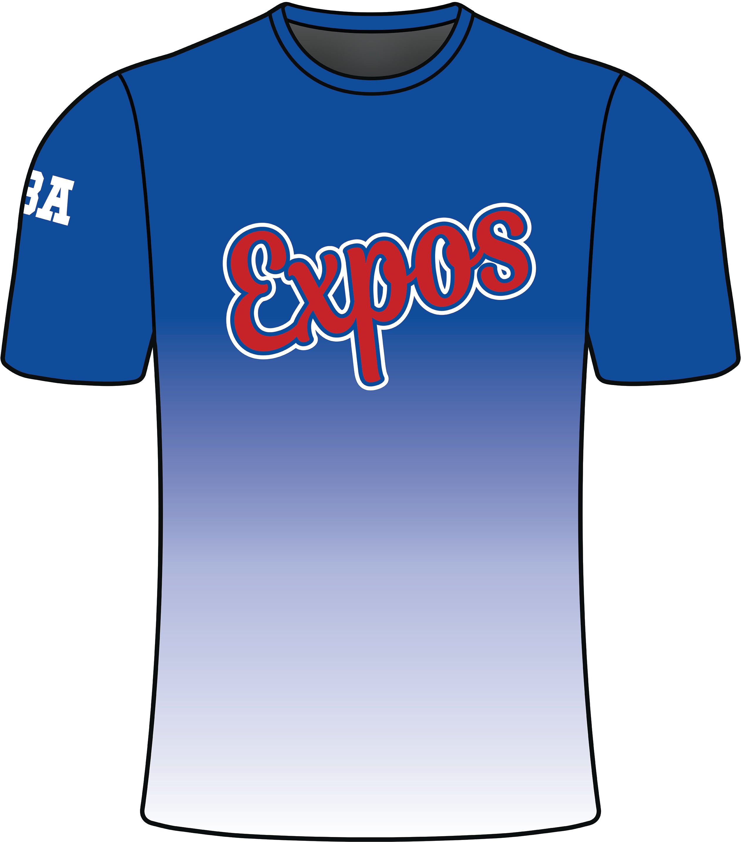 EXPOS Baseball Sublimated Short Sleeve Jersey Blue(Fade)