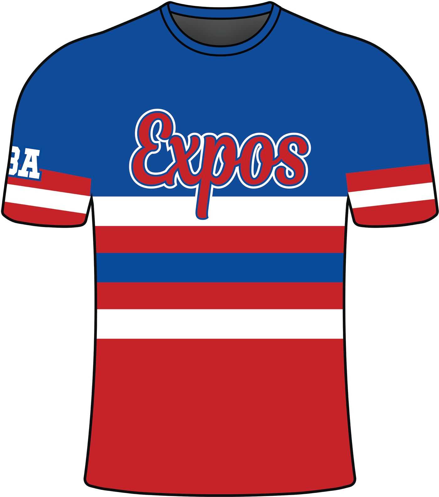Full Dye Sublimated Short Sleeve Jersey Red Stripe Expos 3X-Large