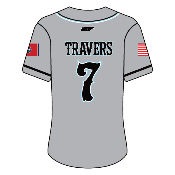 Baseball Sublimated Full Button Jersey Grey