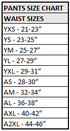 Pants size chart