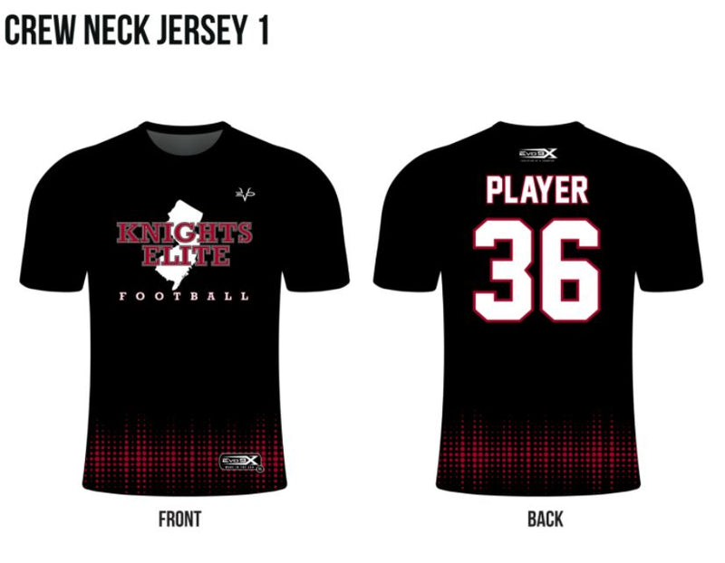 Football Sublimated Crew Neck Jersey Black 
