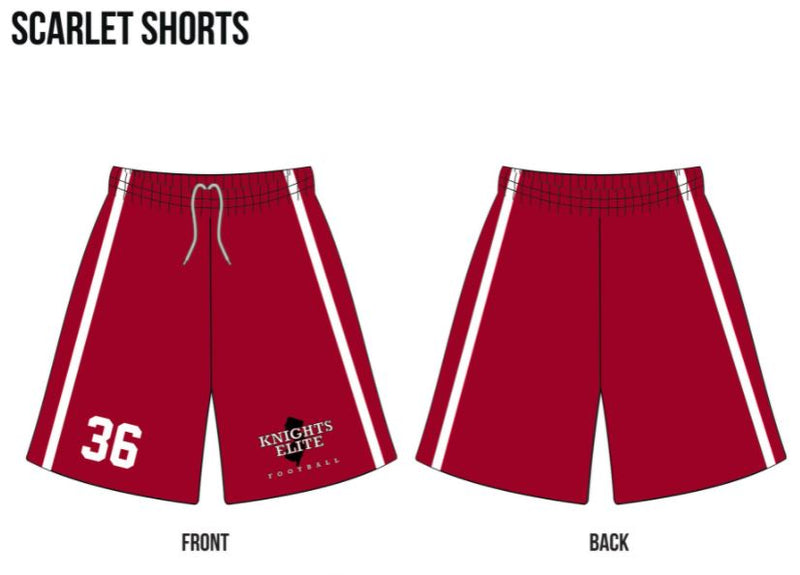 Football Sublimated Shorts Scarlet