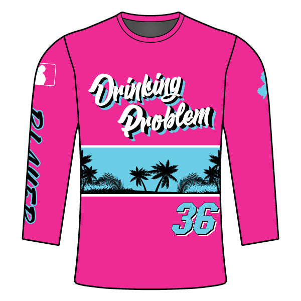 Softball Sublimated Long Sleeve Jersey Pink
